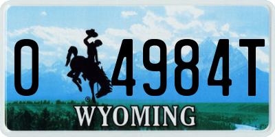 WY license plate 04984T