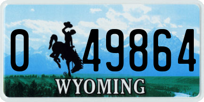 WY license plate 049864