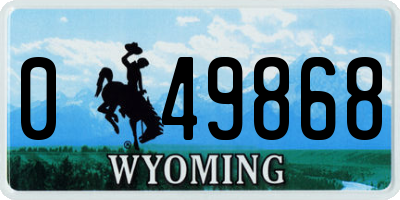 WY license plate 049868