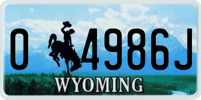 WY license plate 04986J