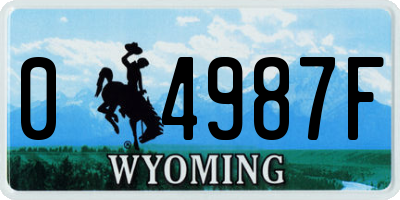 WY license plate 04987F