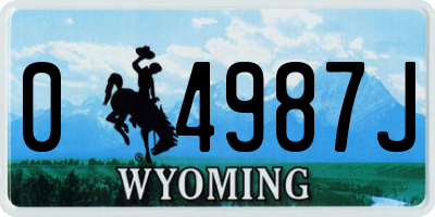 WY license plate 04987J