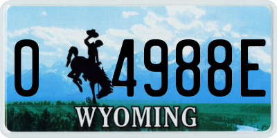 WY license plate 04988E