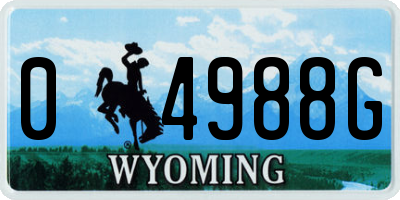 WY license plate 04988G