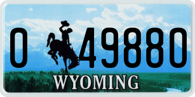 WY license plate 04988O