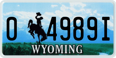 WY license plate 04989I
