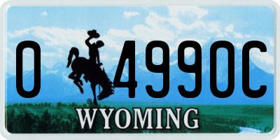 WY license plate 04990C