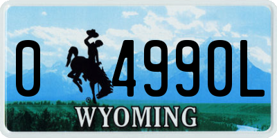WY license plate 04990L