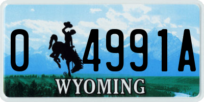 WY license plate 04991A