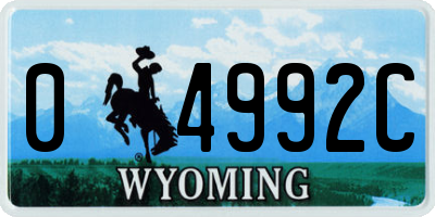 WY license plate 04992C