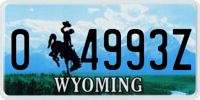 WY license plate 04993Z