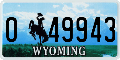 WY license plate 049943
