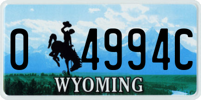 WY license plate 04994C