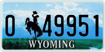 WY license plate 049951
