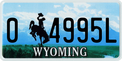 WY license plate 04995L