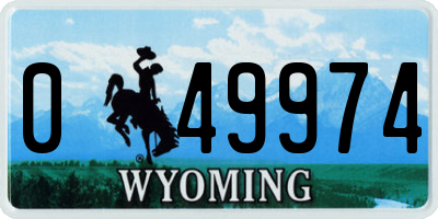 WY license plate 049974