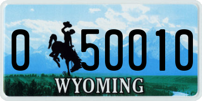 WY license plate 050010