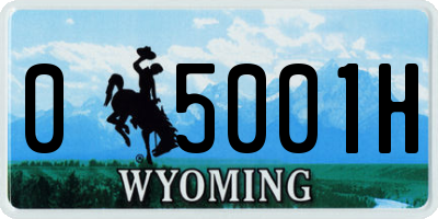 WY license plate 05001H