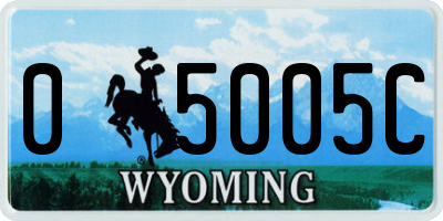 WY license plate 05005C