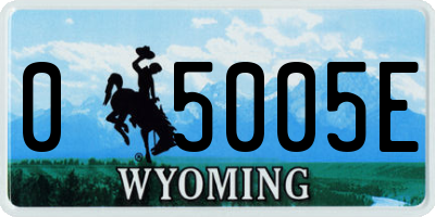 WY license plate 05005E