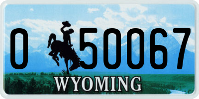 WY license plate 050067