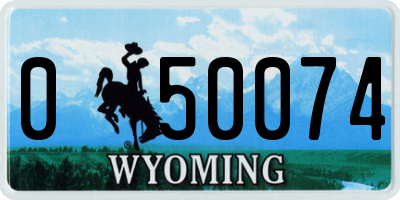 WY license plate 050074