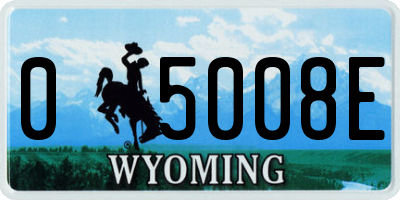 WY license plate 05008E