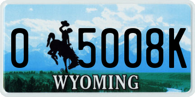 WY license plate 05008K