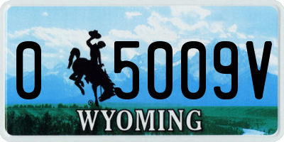 WY license plate 05009V