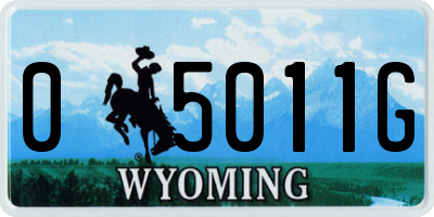 WY license plate 05011G