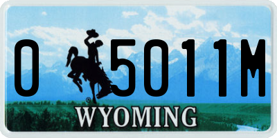WY license plate 05011M