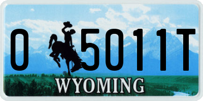 WY license plate 05011T
