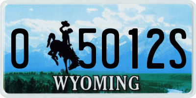 WY license plate 05012S