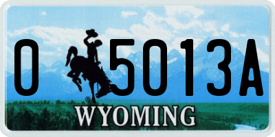 WY license plate 05013A