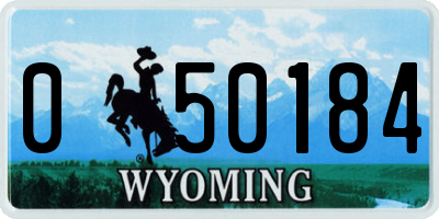 WY license plate 050184