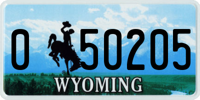 WY license plate 050205
