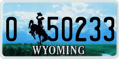 WY license plate 050233