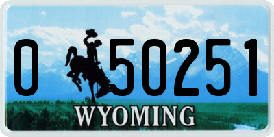 WY license plate 050251