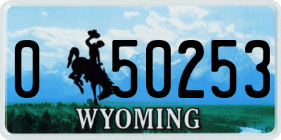 WY license plate 050253