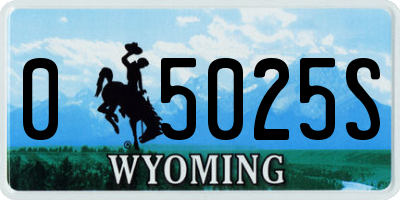 WY license plate 05025S
