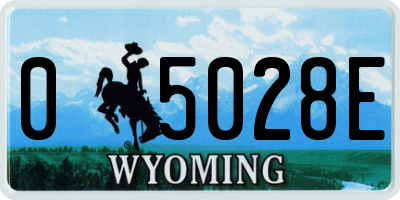 WY license plate 05028E