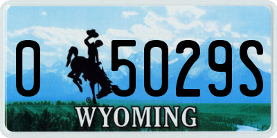 WY license plate 05029S