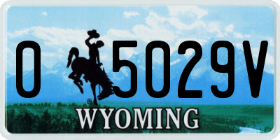 WY license plate 05029V