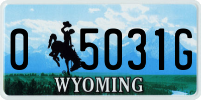 WY license plate 05031G