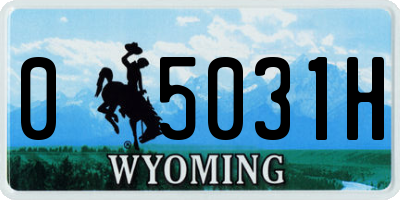 WY license plate 05031H