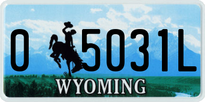 WY license plate 05031L