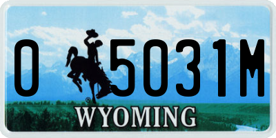 WY license plate 05031M