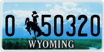 WY license plate 05032O