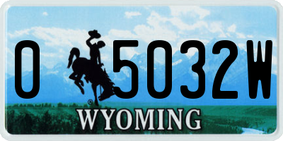 WY license plate 05032W