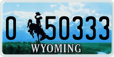 WY license plate 050333